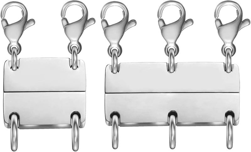 OHINGLT Layered Necklace Clasp Magnetic 18K Gold and Silver Necklace Separator for Layering, Multiple Necklace Clasps and Closures for Women - Image 1